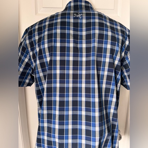 Mens Arcteryx Brohm Short Sleeve Plaid Button Up Shirt Size XL - Picture 4 of 9